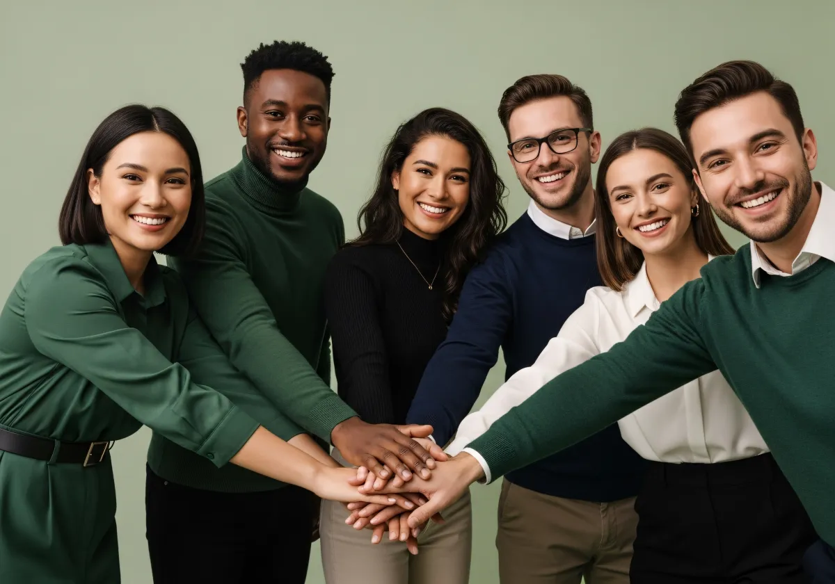 Equipe reunida reforçando compromisso ético